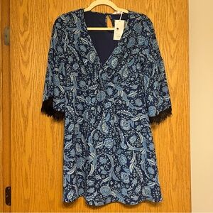 Candie’s Medium Paisley Mini Dress with Lace Sleeves